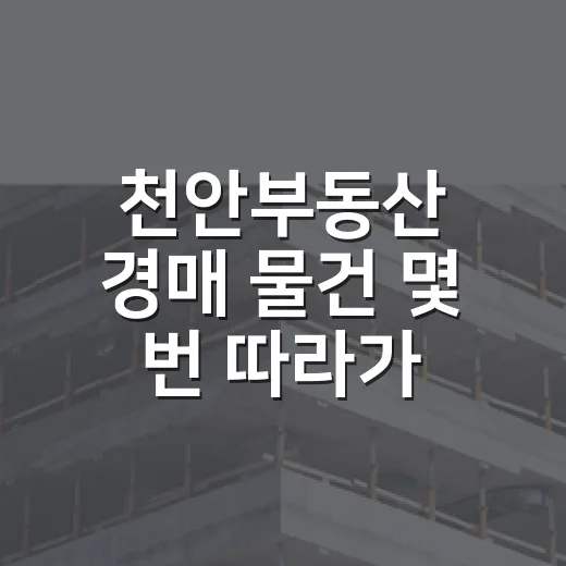 천안부동산 경매 물건 몇 번 따라가 봤더니 보이는 진짜 함정 - 요약