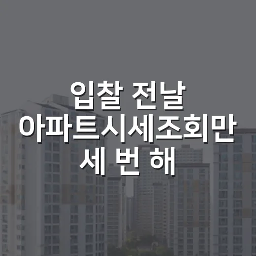 입찰 전날 아파트시세조회만 세 번 해봤더니 보인 것들 - 요약