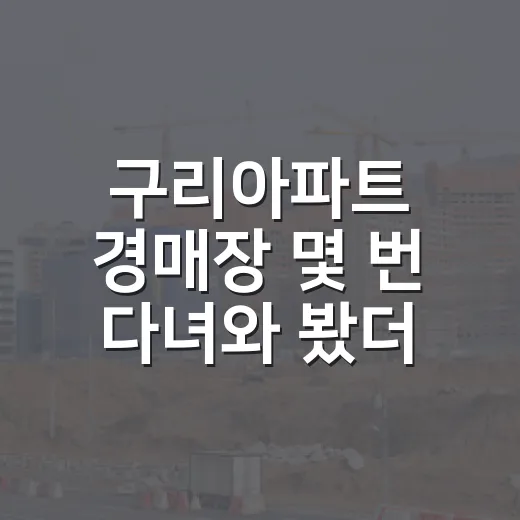 구리아파트 경매장 몇 번 다녀와 봤더니, 초보가 비싸게 쓰는 이유가 보였습니다 - 요약