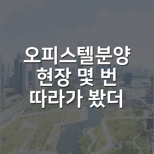 오피스텔분양 현장 몇 번 따라가 봤더니, 초보가 놓치는 돈이 보였습니다 - 요약