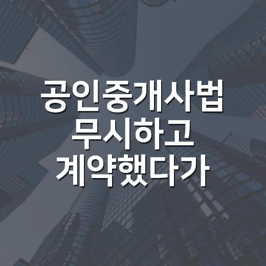 공인중개사법 무시하고 계약했다가 경매보다 더 식겁했던 이야기 - 요약
