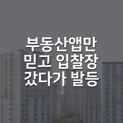 부동산앱만 믿고 입찰장 갔다가 발등 찍힐 뻔한 이야기 - 요약