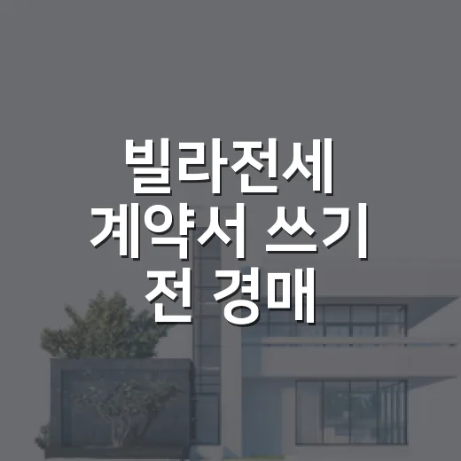 빌라전세 계약서 쓰기 전 경매 사건번호부터 찍어본 이야기 - 요약