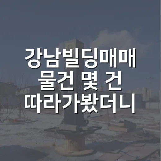 강남빌딩매매 물건 몇 건 따라가봤더니 숫자보다 먼저 보이던 것들 - 요약