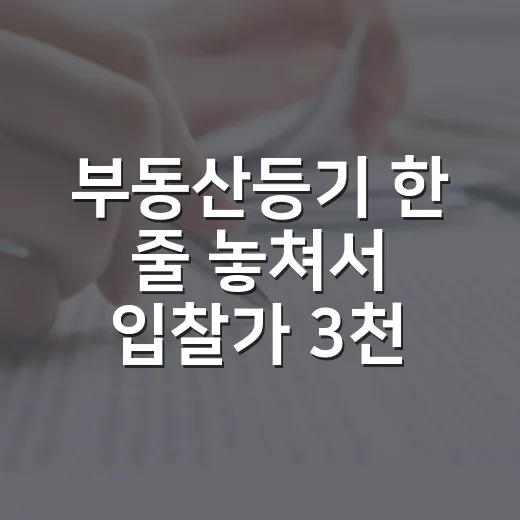 부동산등기 한 줄 놓쳐서 입찰가 3천만 원 낮춘 이야기 - 요약