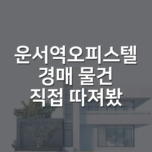 운서역오피스텔 경매 물건 직접 따져봤더니, 숫자보다 먼저 보인 위험들 - 요약
