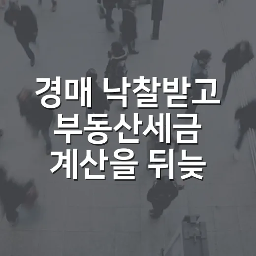경매 낙찰받고 부동산세금 계산을 뒤늦게 해봤더니 수익이 사라진 이야기 - 요약