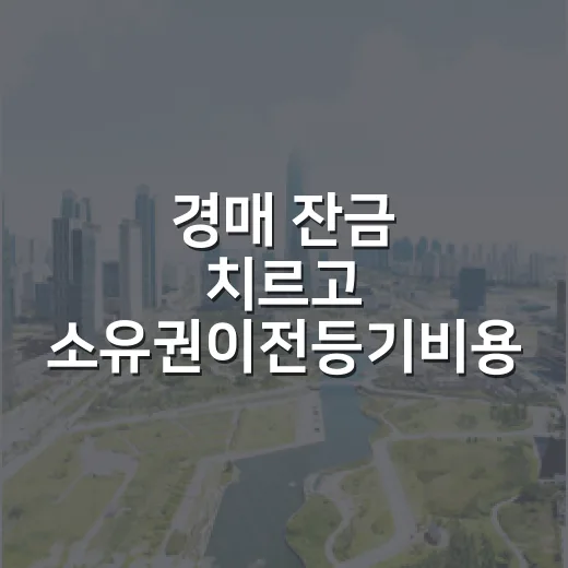 경매 잔금 치르고 소유권이전등기비용 계산해봤더니 빠진 돈이 보였다 - 요약
