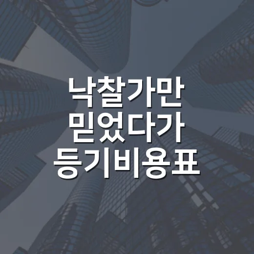 낙찰가만 믿었다가 등기비용표 앞에서 멈춘 날 - 요약