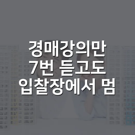 경매강의만 7번 듣고도 입찰장에서 멈칫한 사람들 이야기 - 요약