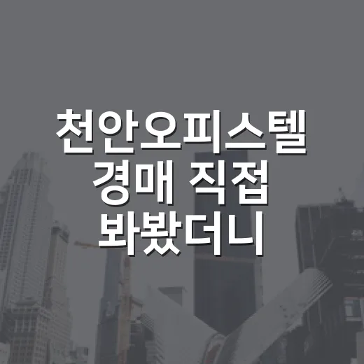 천안오피스텔 경매 직접 봐봤더니, 숫자보다 먼저 보인 위험들 - 요약