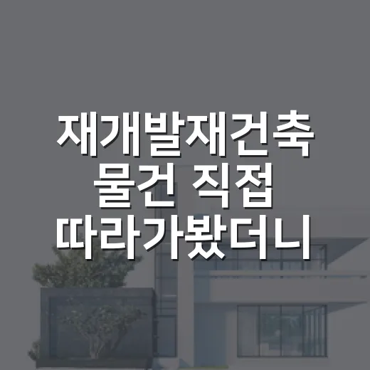 재개발재건축 물건 직접 따라가봤더니, 초보가 돈 잃는 지점은 따로 있었습니다 - 요약