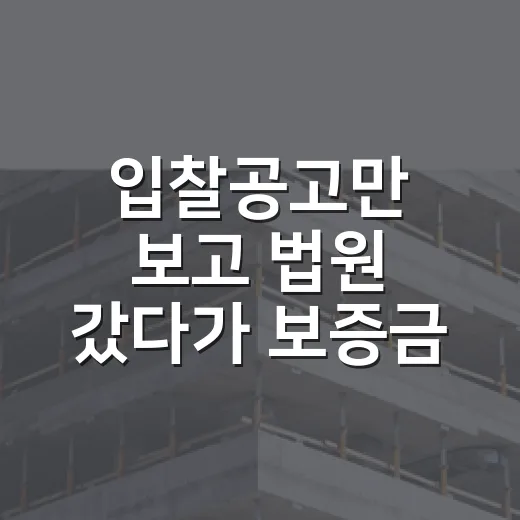 입찰공고만 보고 법원 갔다가 보증금 날릴 뻔한 날 - 요약