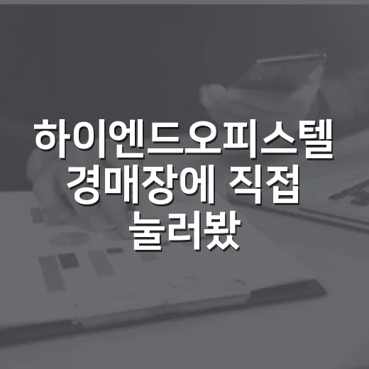 하이엔드오피스텔 경매장에 직접 눌러봤더니 보인 진짜 숫자들 - 요약