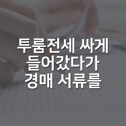 투룸전세 싸게 들어갔다가 경매 서류를 다시 꺼내본 이야기 - 요약