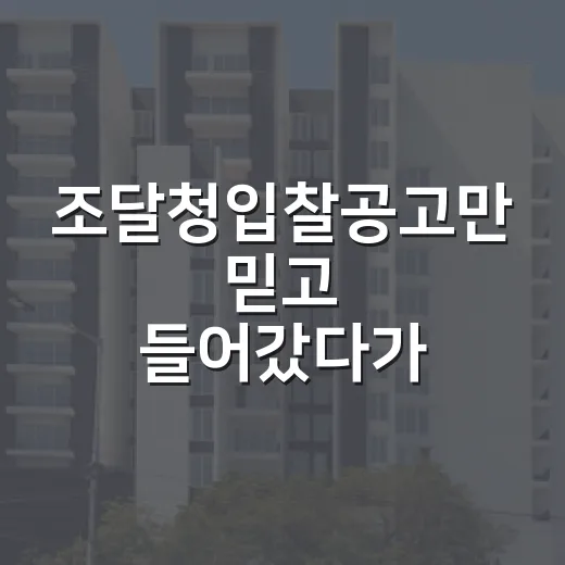조달청입찰공고만 믿고 들어갔다가 현장에서 식은땀 난 이야기 - 요약