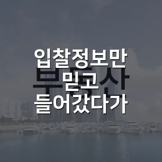 입찰정보만 믿고 들어갔다가 보증금 날릴 뻔한 날 - 요약