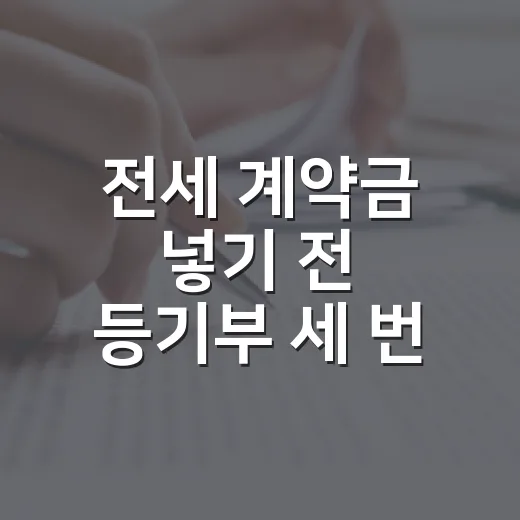 전세 계약금 넣기 전 등기부 세 번 봤더니 보이던 것들 - 요약