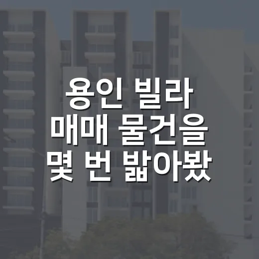 용인 빌라 매매 물건을 몇 번 밟아봤더니 보이던 진짜 함정 - 요약