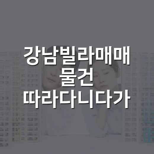 강남빌라매매 물건 따라다니다가 가격표보다 먼저 본 것들 - 요약