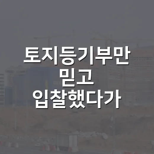 토지등기부만 믿고 입찰했다가 식은땀 난 진짜 이야기 - 요약