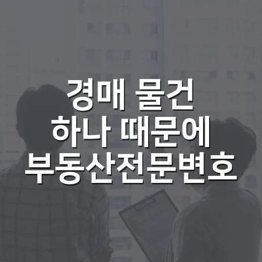 경매 물건 하나 때문에 부동산전문변호사상담까지 받아본 이야기 - 요약