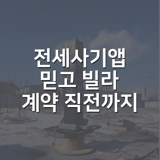 전세사기앱 믿고 빌라 계약 직전까지 가봤더니, 마지막에 걸린 것들 - 요약