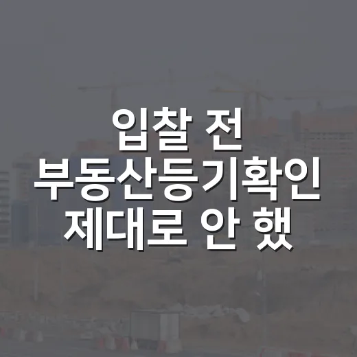 입찰 전 부동산등기확인 제대로 안 했다가 보증금 날릴 뻔한 이야기 - 요약