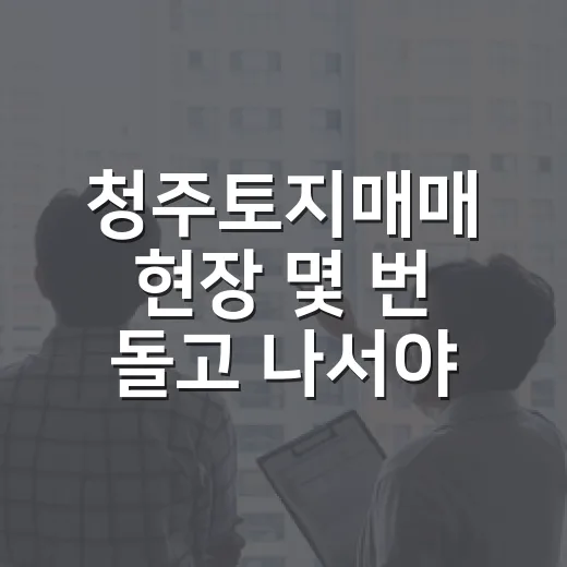 청주토지매매 현장 몇 번 돌고 나서야 보인 진짜 함정들 - 요약