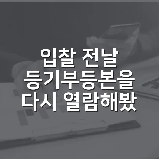 입찰 전날 등기부등본을 다시 열람해봤더니 보인 것들 - 요약