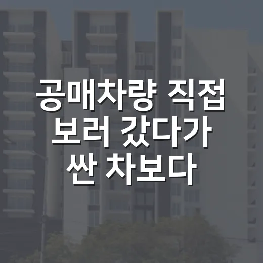 공매차량 직접 보러 갔다가 싼 차보다 더 무서운 걸 본 이야기 - 요약
