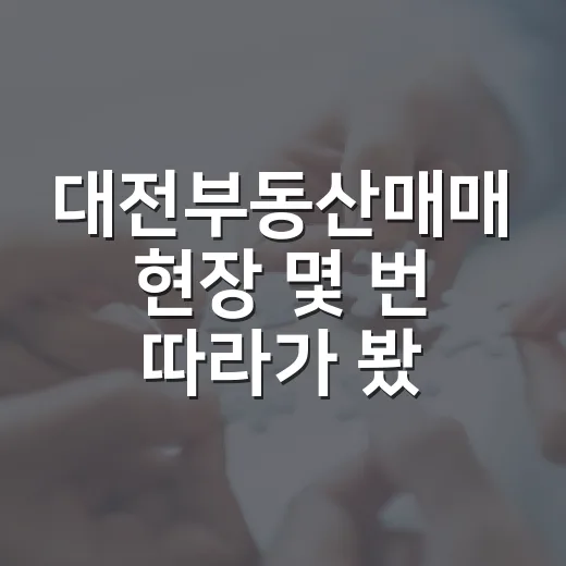 대전부동산매매 현장 몇 번 따라가 봤더니, 싸 보이는 집이 더 무서웠다 - 요약
