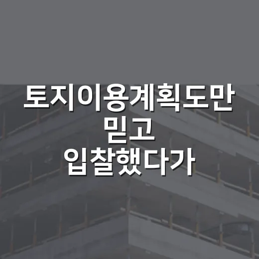 토지이용계획도만 믿고 입찰했다가 식은땀 난 이야기 - 요약