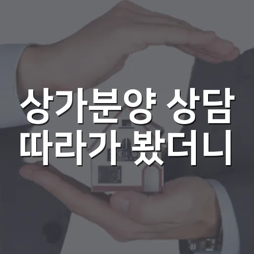 상가분양 상담 따라가 봤더니, 초보가 혹하기 쉬운 말이 따로 있었습니다 - 요약