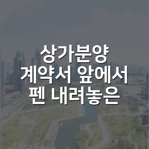 상가분양 계약서 앞에서 펜 내려놓은 날, 숫자가 먼저 말을 걸었습니다 - 요약
