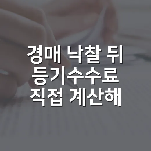 경매 낙찰 뒤 등기수수료 직접 계산해봤더니 빠뜨리기 쉬운 돈이 보였습니다 - 요약
