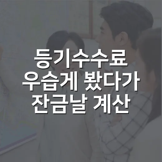 등기수수료 우습게 봤다가 잔금날 계산서 다시 본 이야기 - 요약