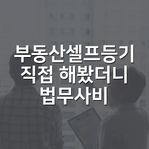 부동산셀프등기 직접 해봤더니 법무사비보다 무서웠던 것 - 요약