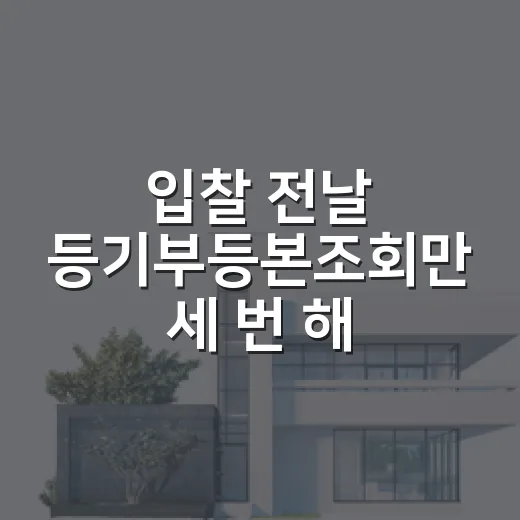 입찰 전날 등기부등본조회만 세 번 해봤더니 보이던 것들 - 요약