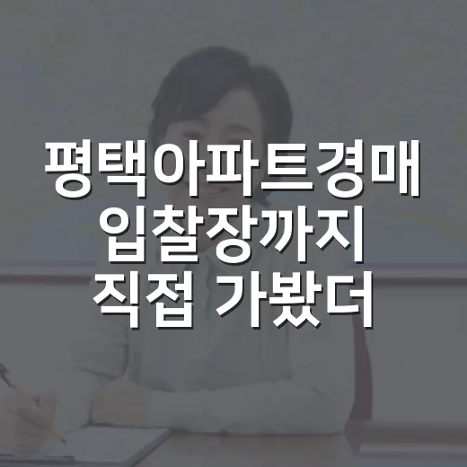 평택아파트경매 입찰장까지 직접 가봤더니 숫자보다 현장이 먼저 보였습니다 - 요약