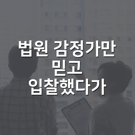 법원 감정가만 믿고 입찰했다가 현장에서 식은땀 난 이야기 - 요약