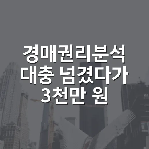 경매권리분석 대충 넘겼다가 3천만 원 더 떠안는 물건을 봤습니다 - 요약