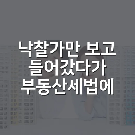 낙찰가만 보고 들어갔다가 부동산세법에서 4천만 원 더 잡힌 날 - 요약