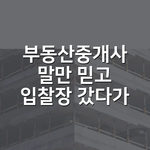 부동산중개사 말만 믿고 입찰장 갔다가 1,800만 원 계산 다시 한 이야기 - 요약