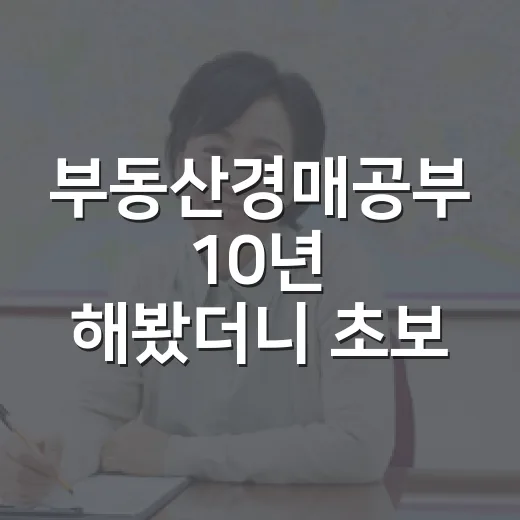 부동산경매공부 10년 해봤더니 초보 때 돈 잃기 쉬운 순서가 보였습니다 - 요약