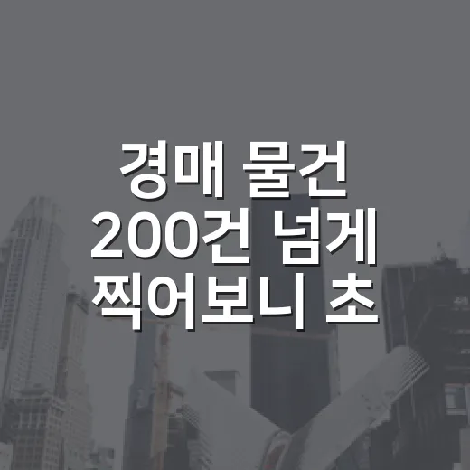 경매 물건 200건 넘게 찍어보니 초보가 돈 잃는 지점은 늘 비슷했습니다 - 요약