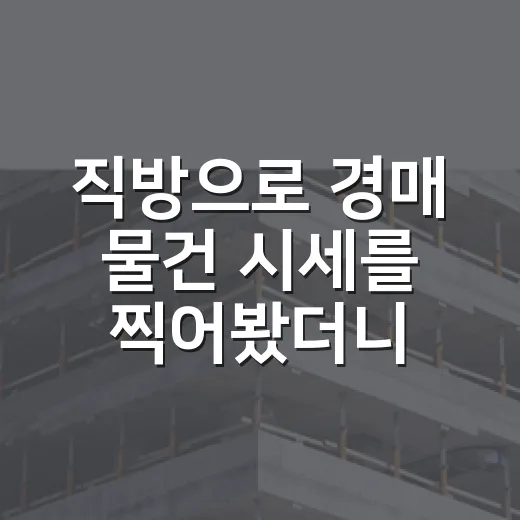직방으로 경매 물건 시세를 찍어봤더니, 입찰가가 달라졌습니다 - 요약