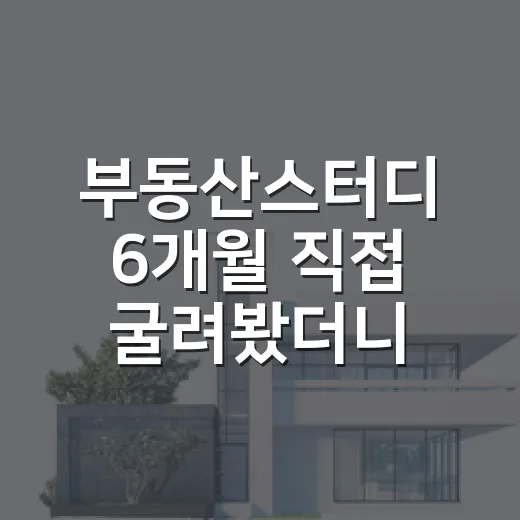 부동산스터디 6개월 직접 굴려봤더니 초보가 제일 많이 놓친 것들 - 요약