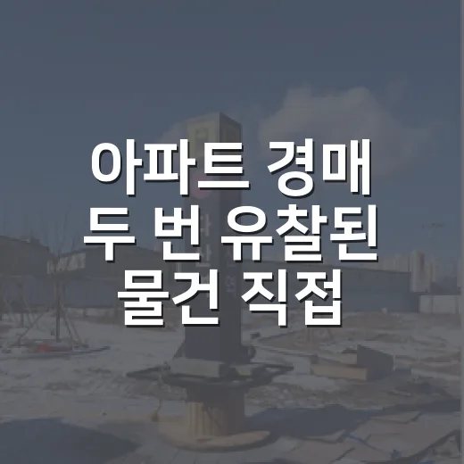 아파트 경매 두 번 유찰된 물건 직접 밟아봤더니 보인 것들 - 요약