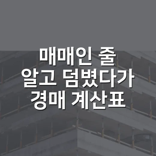 매매인 줄 알고 덤볐다가 경매 계산표 다시 펼친 날 - 요약